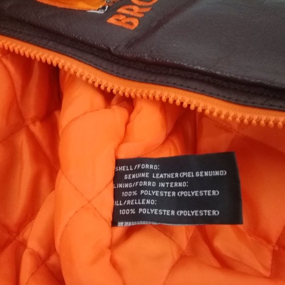 Browns NFL Men's Leather Jacket Pro Player XXL - Picture 6 of 9